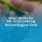 What Works for Me in Uncovering Archaeological Sites