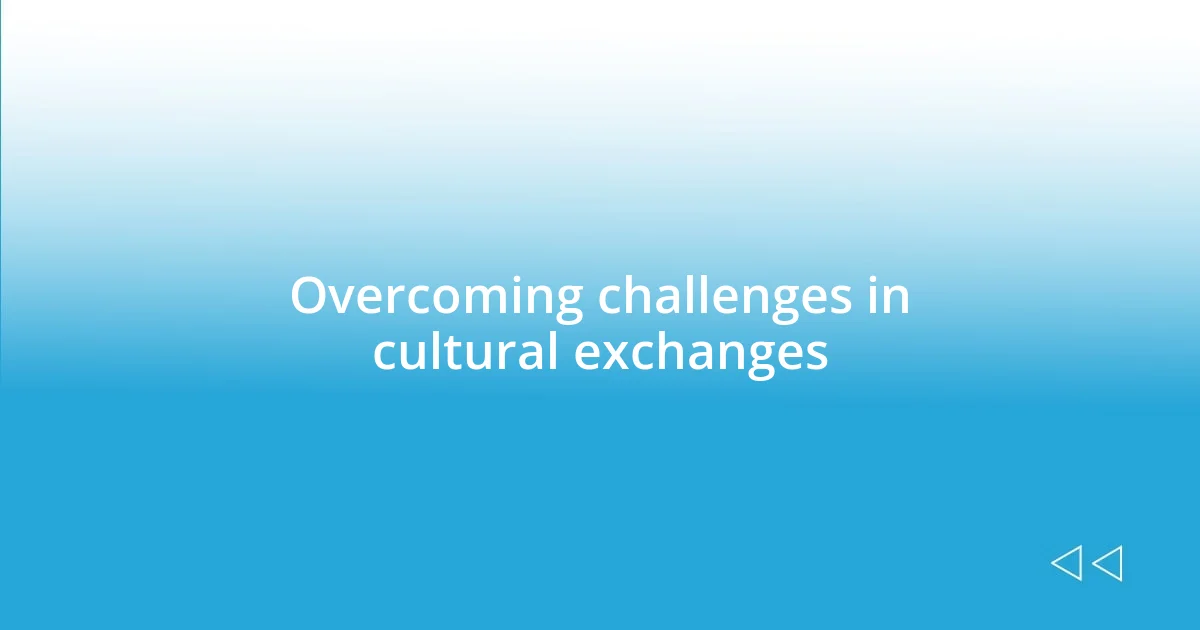 Overcoming challenges in cultural exchanges